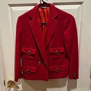 Bobbie Brooks Red Tailored Blazer with Notched Lapels